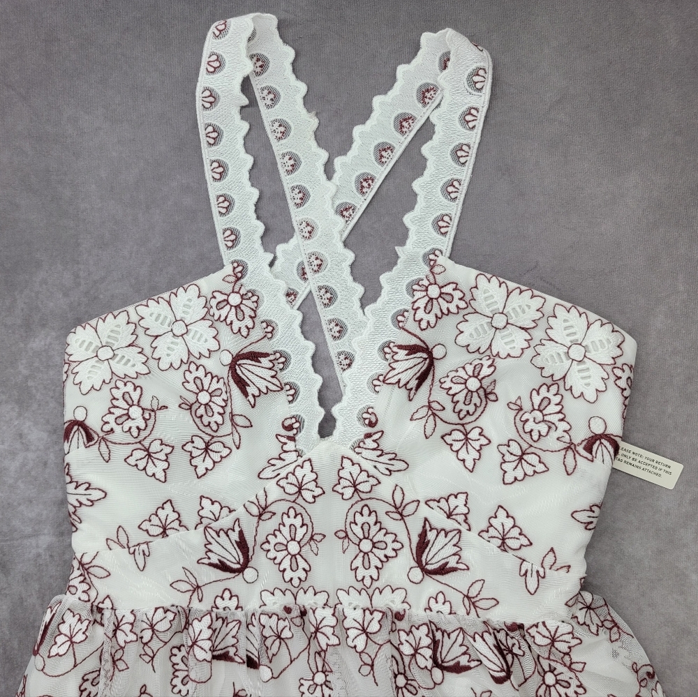 Anthropologie NWT Tiered V-Neck Embroidered Midi Summer Picnic Dress - Picture 5 of 16